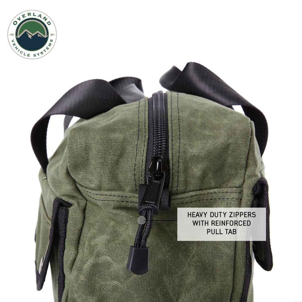 Overland Vehicle Systems Small Duffle Bag with Handle & Straps - #16 Waxed Canvas Storage