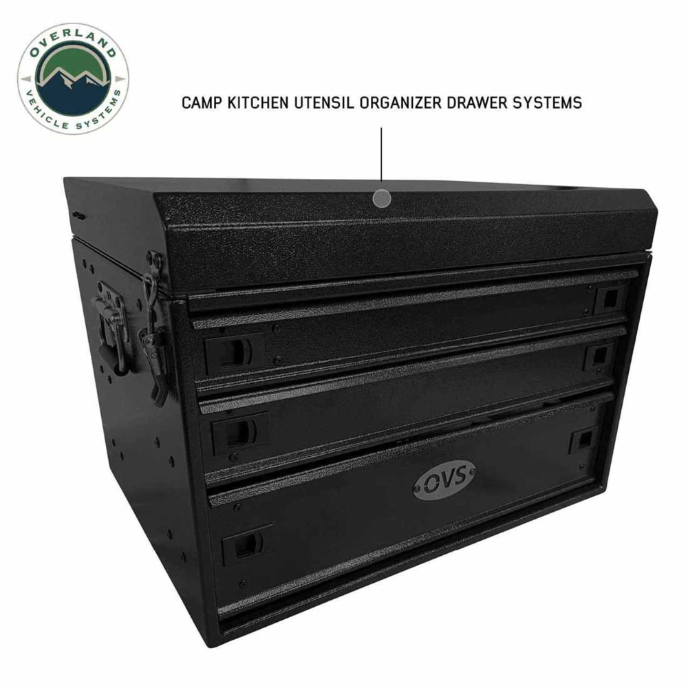 Overland Vehicle Systems Ultimate 39 Piece Utensil Set - Black Powder Coat Universal