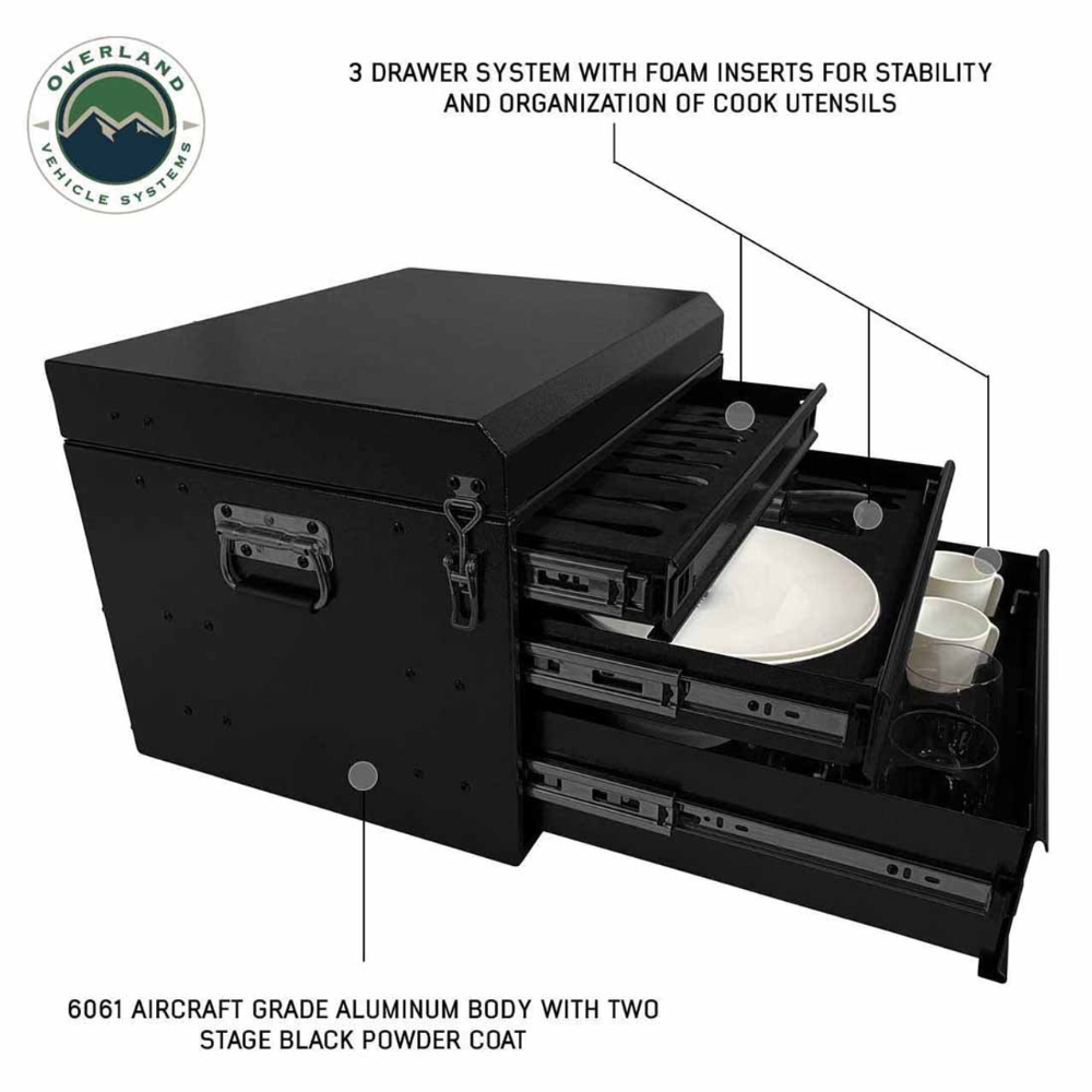 Overland Vehicle Systems Ultimate 39 Piece Utensil Set - Black Powder Coat Universal