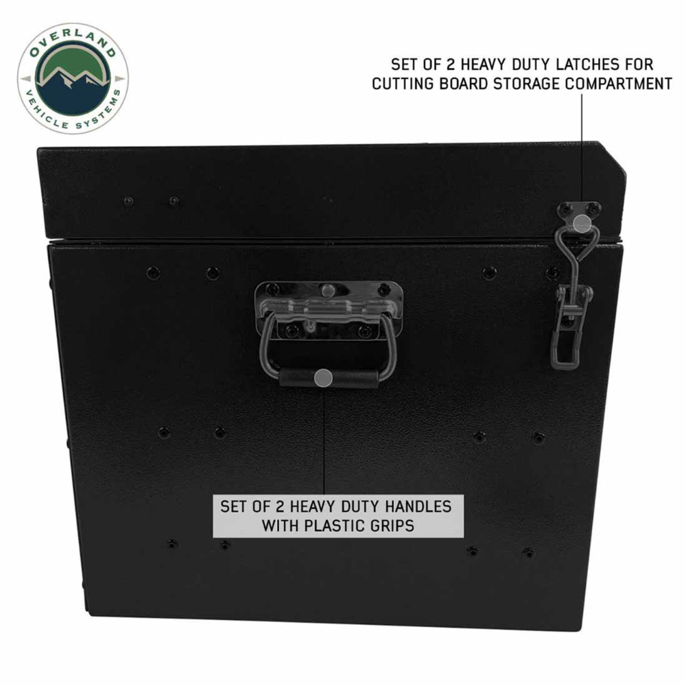 Overland Vehicle Systems Ultimate 39 Piece Utensil Set - Black Powder Coat Universal