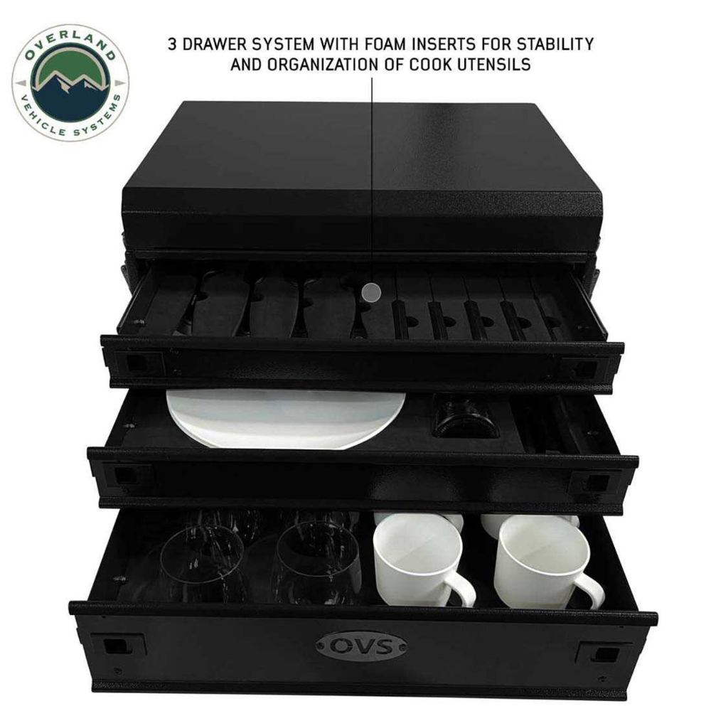 Overland Vehicle Systems Ultimate 39 Piece Utensil Set - Black Powder Coat Universal