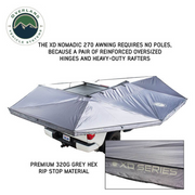 Overland Vehicle Systems XD Nomadic 270 - Awning W/Lights & Black Out Grey Hex, Black Trim & Black Travel Cover