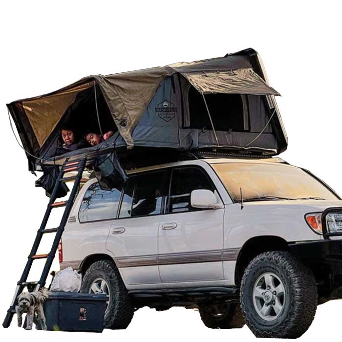 Overland Vehicle Systems Bushveld Hard Shell Rooftop Tent open view