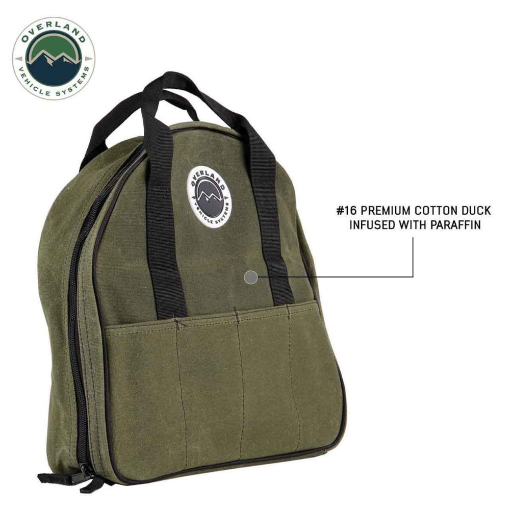 Overland Vehicle Systems Jumper Cable Storage Bag - #16 Waxed Canvas