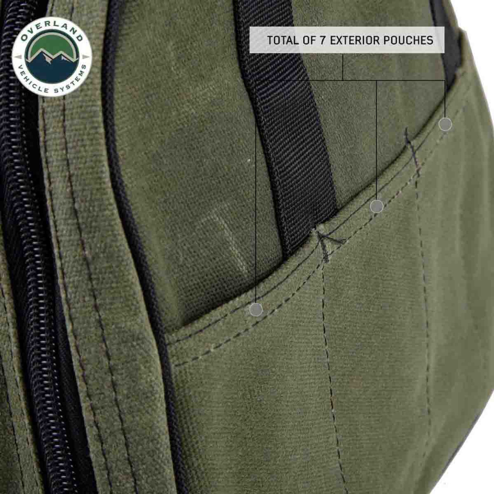 Overland Vehicle Systems Jumper Cable Storage Bag - #16 Waxed Canvas