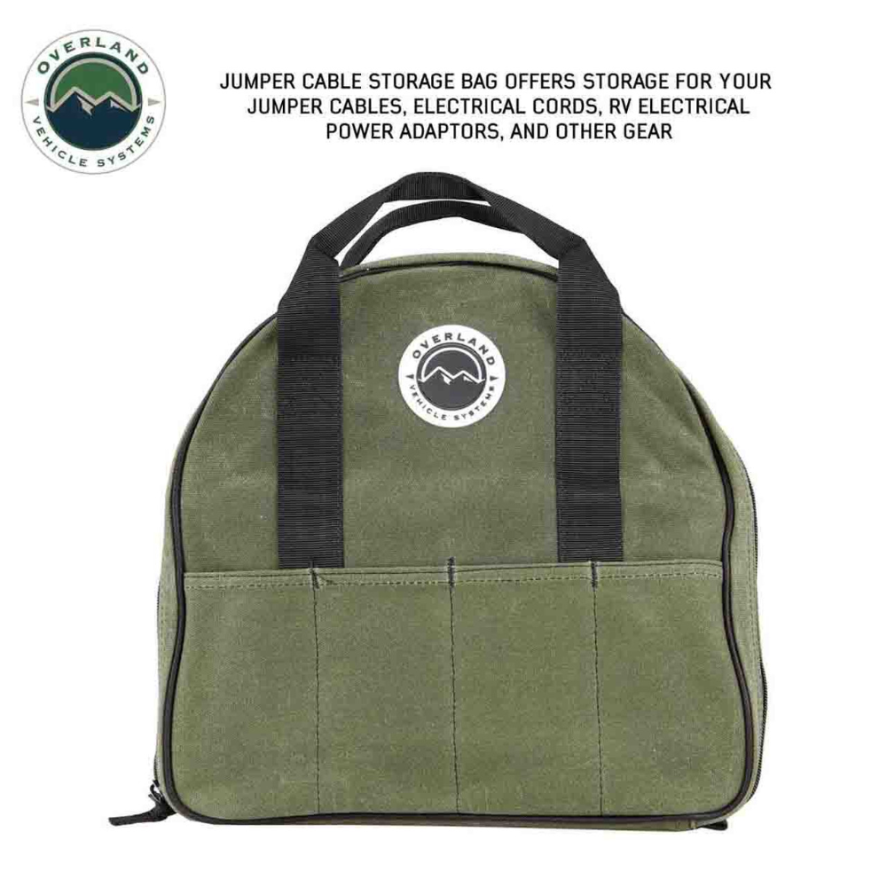 Overland Vehicle Systems Jumper Cable Storage Bag - #16 Waxed Canvas