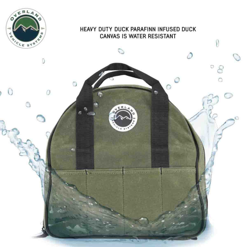 Overland Vehicle Systems Jumper Cable Storage Bag - #16 Waxed Canvas