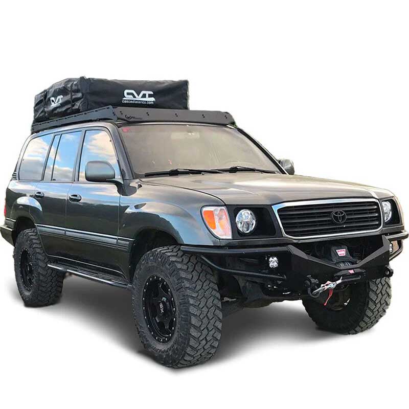 Prinsu Roof Rack on Land Cruiser Series 100 with Roof Top Tent