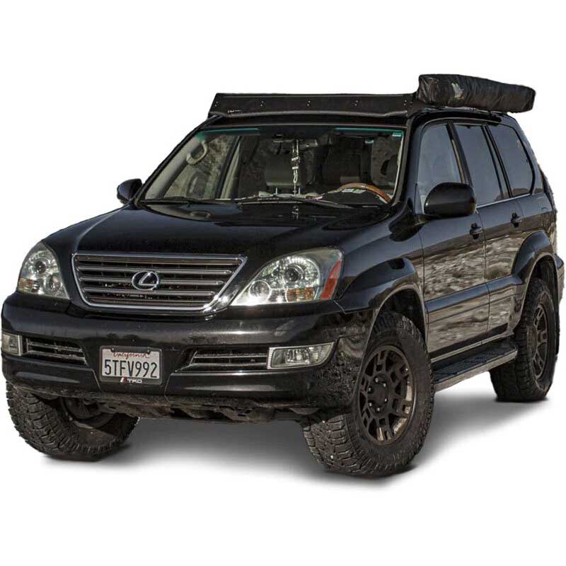 Prinsu Roof Rack on Lexus GX470 black with awning