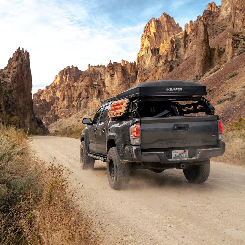 Image showing the tayota tacoma with a sherpa bed rack mounted on it