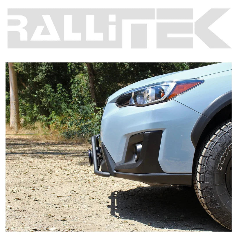 Side view of the rally light bar system mounted on a subaru crosstrek 