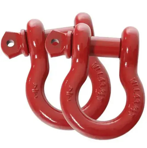 Image showing 2 red Rallitek OVS 3/4" D-ring Shackles 