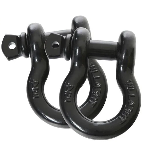 Image showing 2 black Rallitek OVS 3/4" D-ring Shackles 