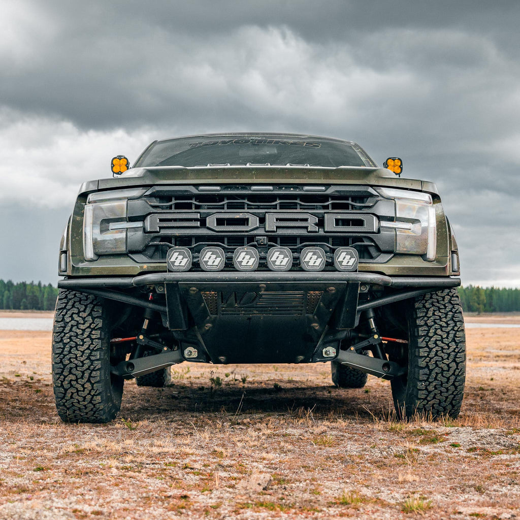 Ford Raptor aftermarket bumper high-mount ground clearance