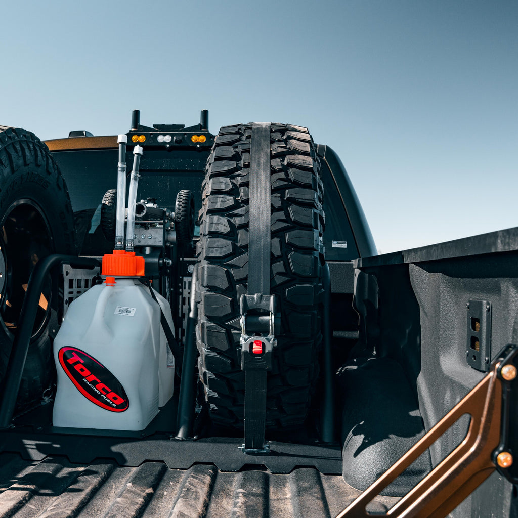 3rd gen Ford Raptor bed rack system driver side angle