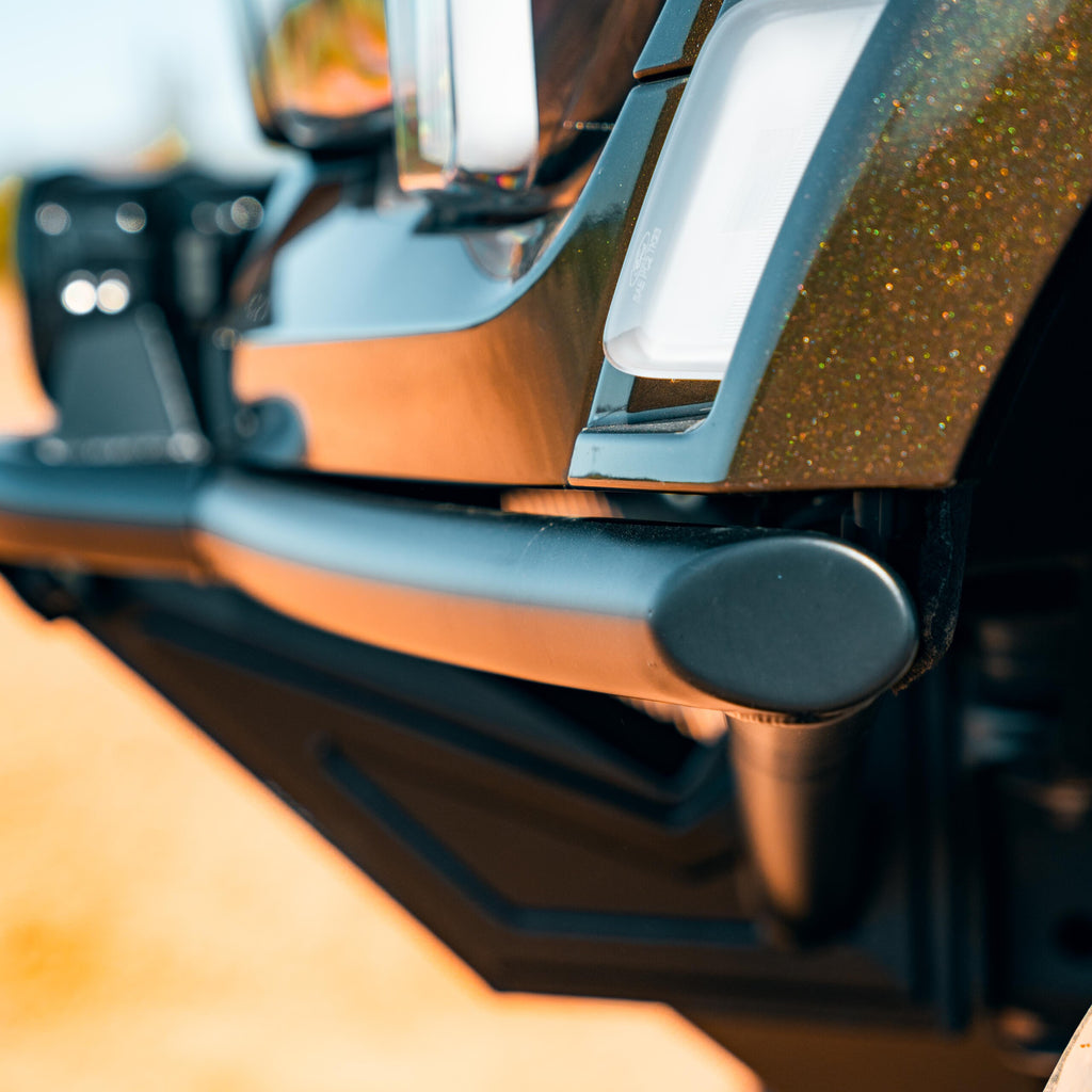 Ford Raptor frame cut bumper bracket alignment detail