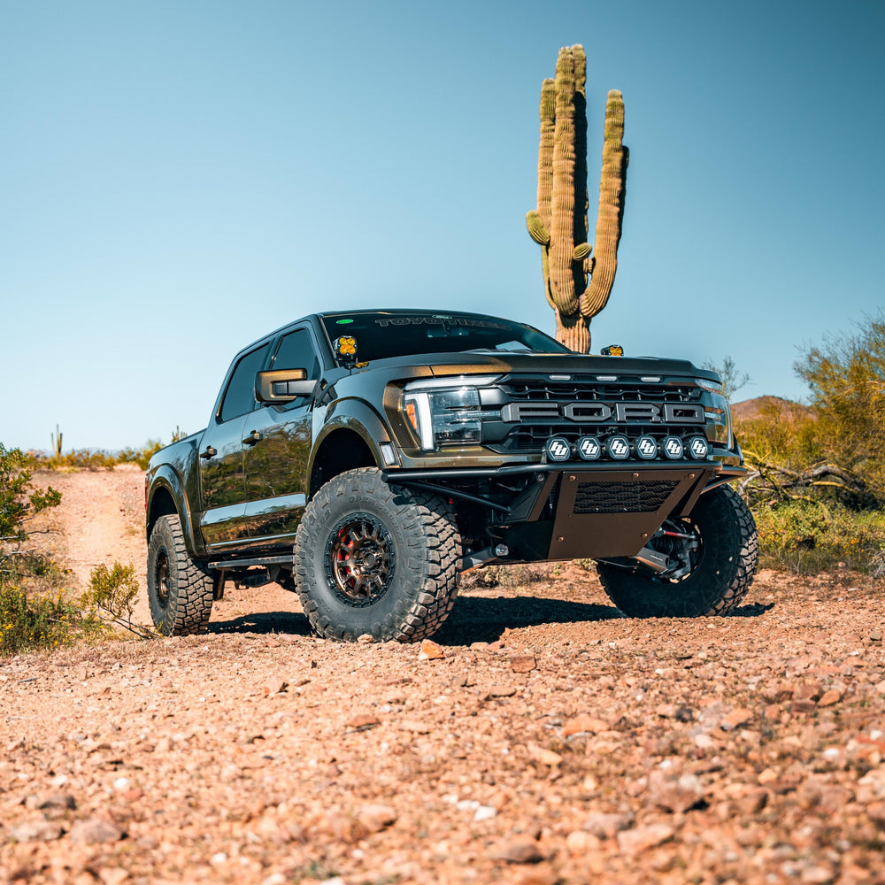 3rd gen Raptor pre-runner bumper full front view on truck