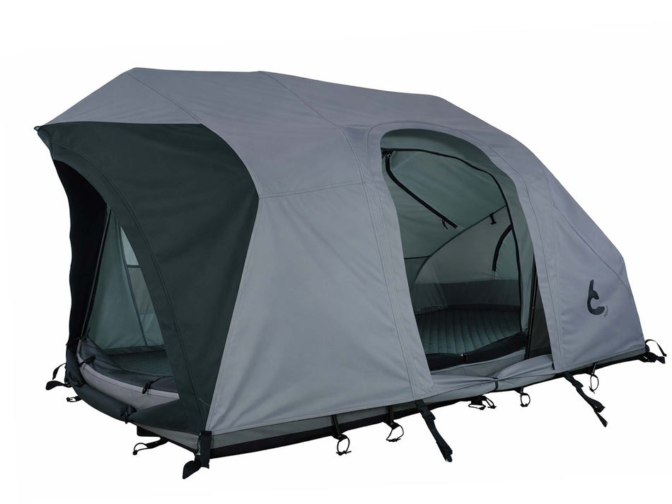 C6 REV Tent HellaStorm three-quarter open with giant main door