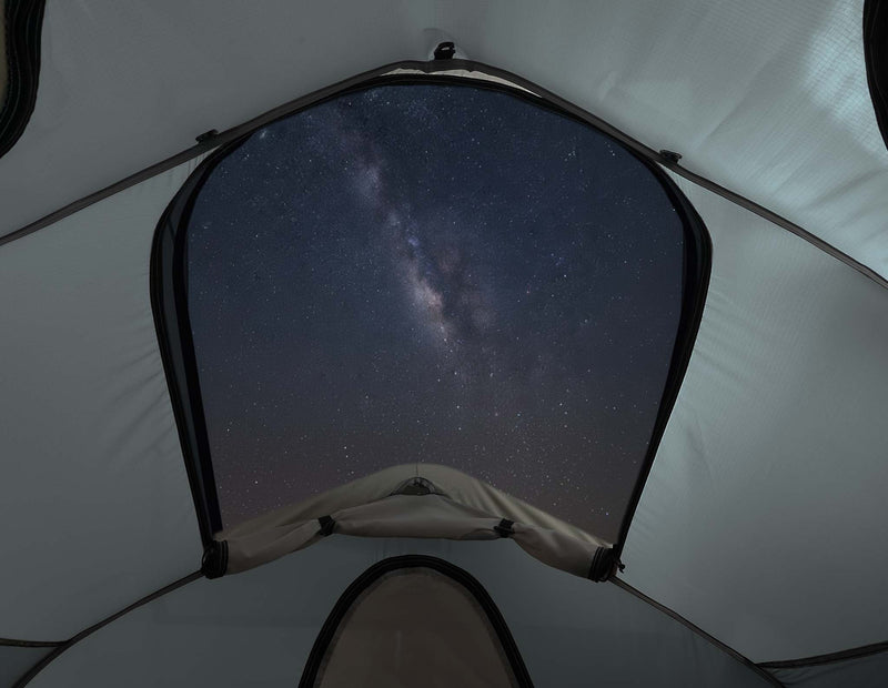 C6 REV Tent Gen 2 interior moonroof view with stars for stargazing