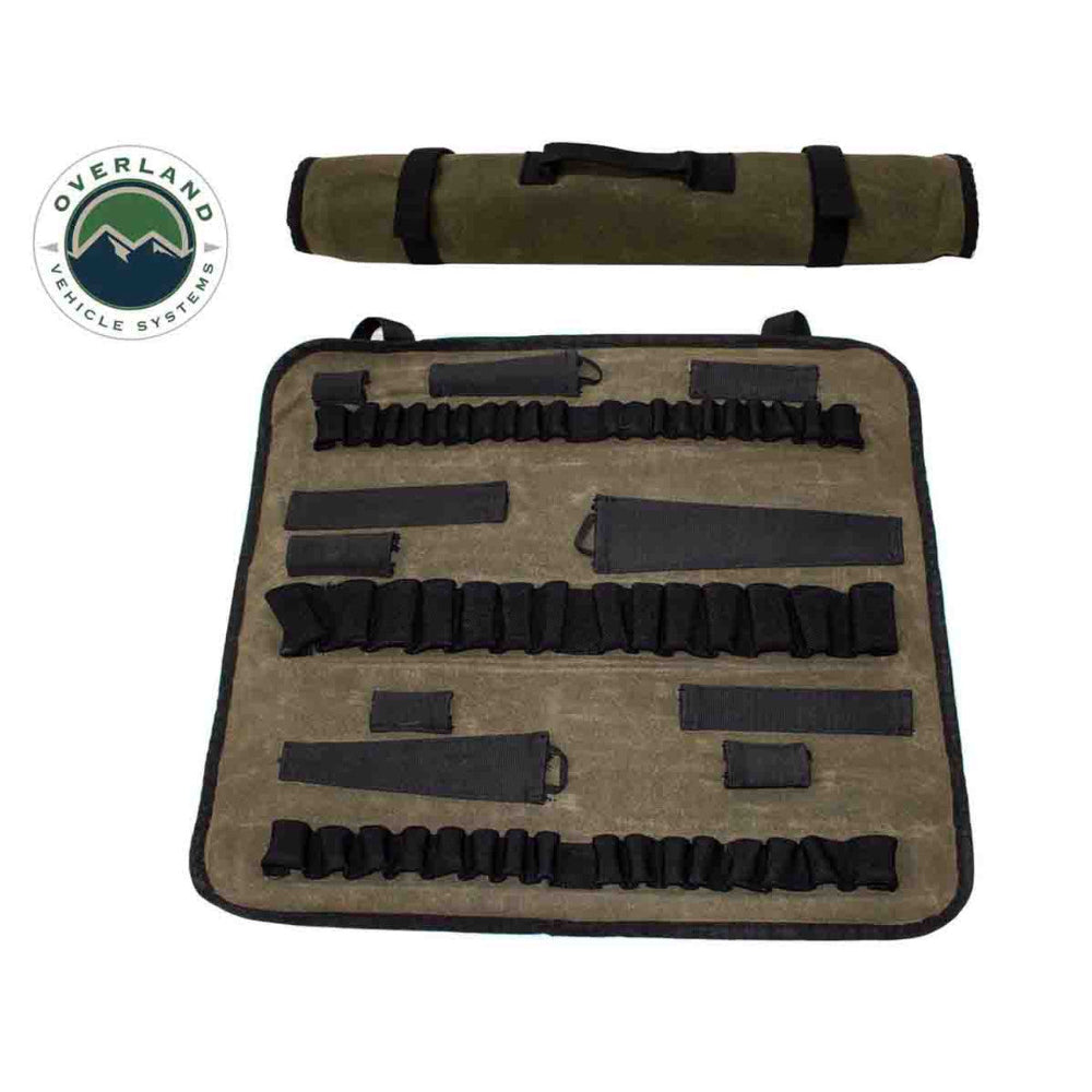 Overland Vehicle Systems Rolled Socket Organizer Storage Bag - #16 Waxed Canvas