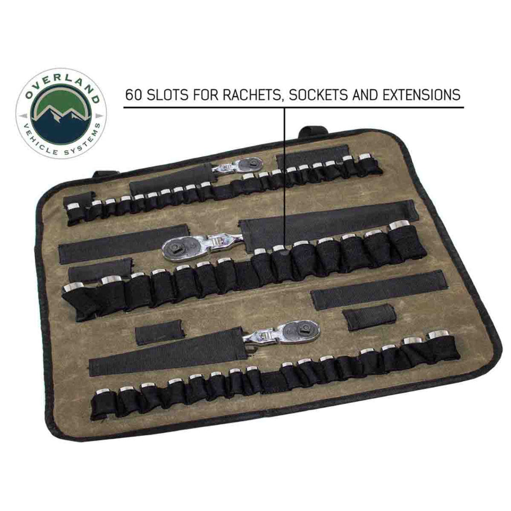 Overland Vehicle Systems Rolled Socket Organizer Storage Bag - #16 Waxed Canvas