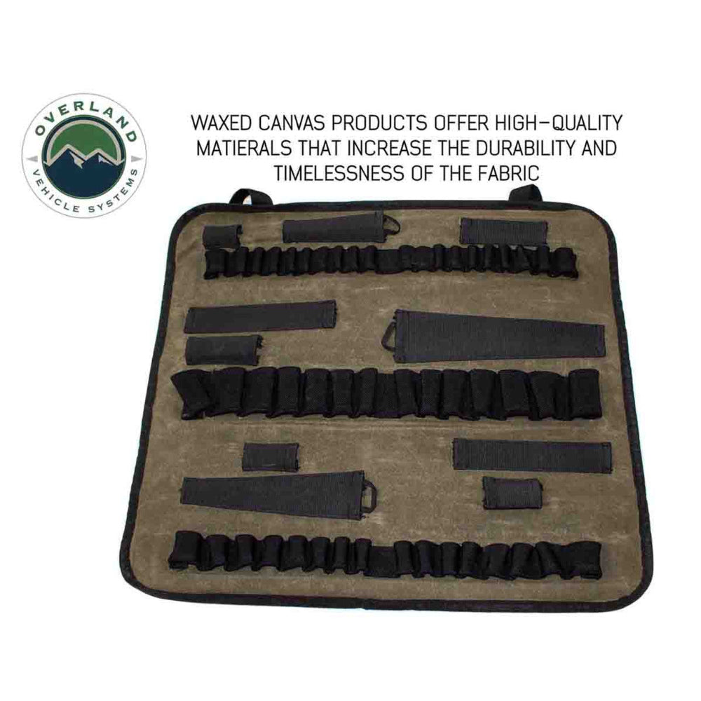 Overland Vehicle Systems Rolled Socket Organizer Storage Bag - #16 Waxed Canvas