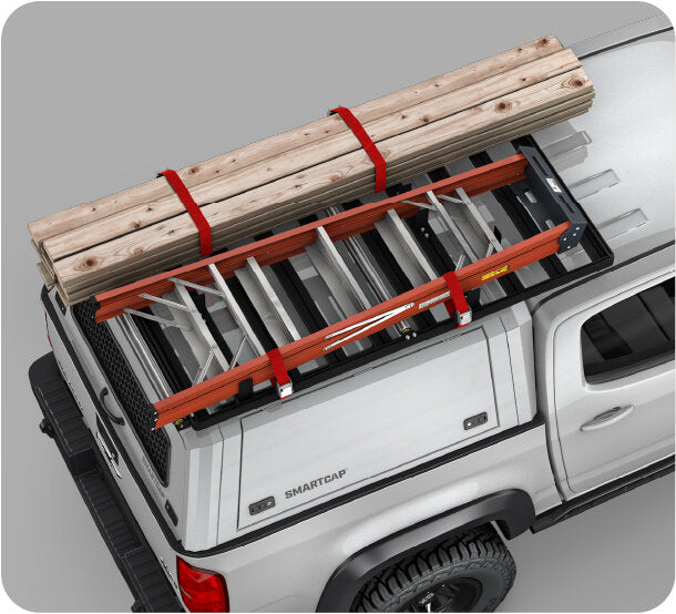 RSI Roller Rack with lumber and ladder on top