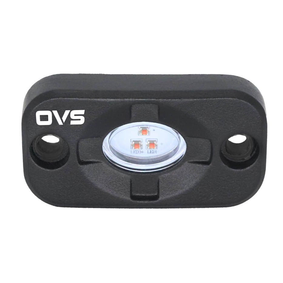 OVS Ruff Rax Rock Light front view — white and amber overland rack lighting