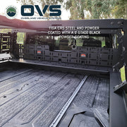 Ruff Rax Back Window MOLLE Panel installed behind Jeep Gladiator cab