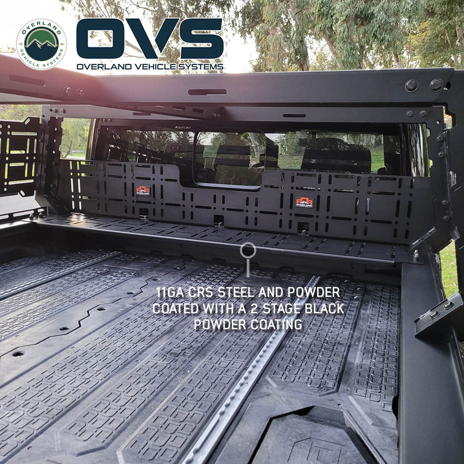 Ruff Rax Cross Bed MOLLE Panel installed in Jeep Gladiator truck bed