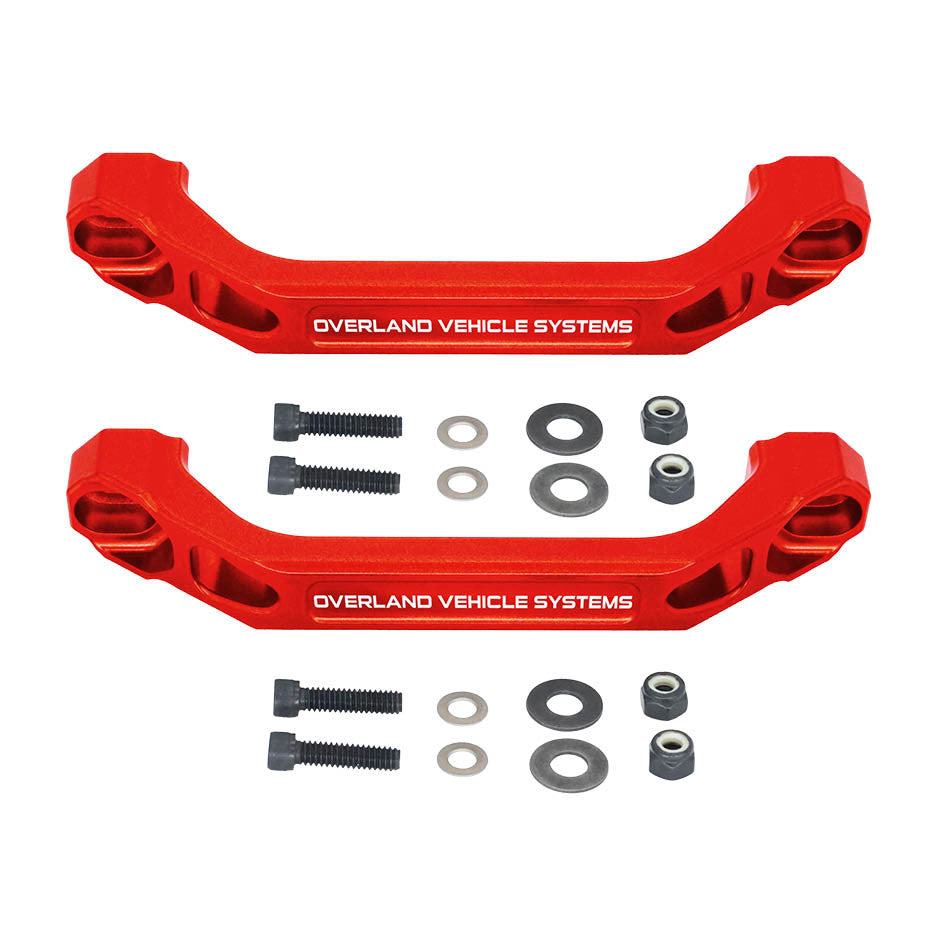 Ruff Rax Billet Grab Handle pair in red powder coat finish