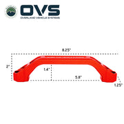Ruff Rax Billet Grab Handle dimensions and hole spacing measurements diagram
