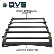 Ruff Rax 2011-2026 RAM 2500 3500 roof rack without light bar front view showing clean solid crossbar layout and aluminium construction