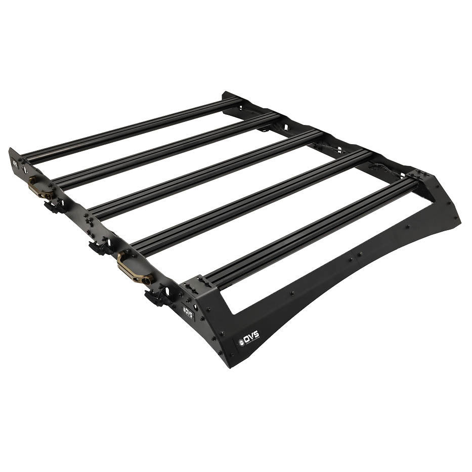 Ruff Rax 2011-2026 RAM 2500 3500 roof rack without light bar three-quarter view showing full aluminium platform and dual-stage powder coat
