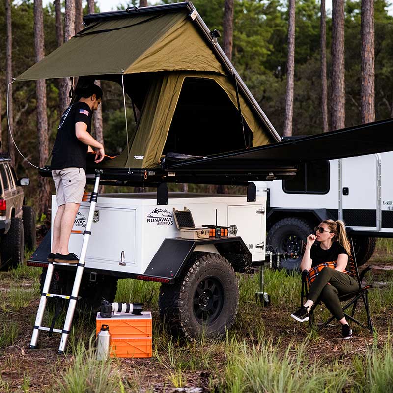 Runaway Campers Venturist XS Trailer setup in camp