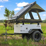 Runaway Campers Venturist XS Trailer with open 23zero hardshell