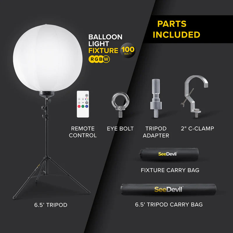 Image showing the parts that are included with the ballon light fixture