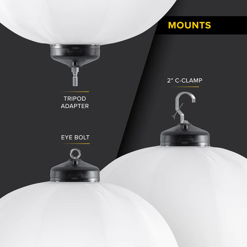 Image showing the various mounts of the see devil g3 series 100 watt ballon light kit