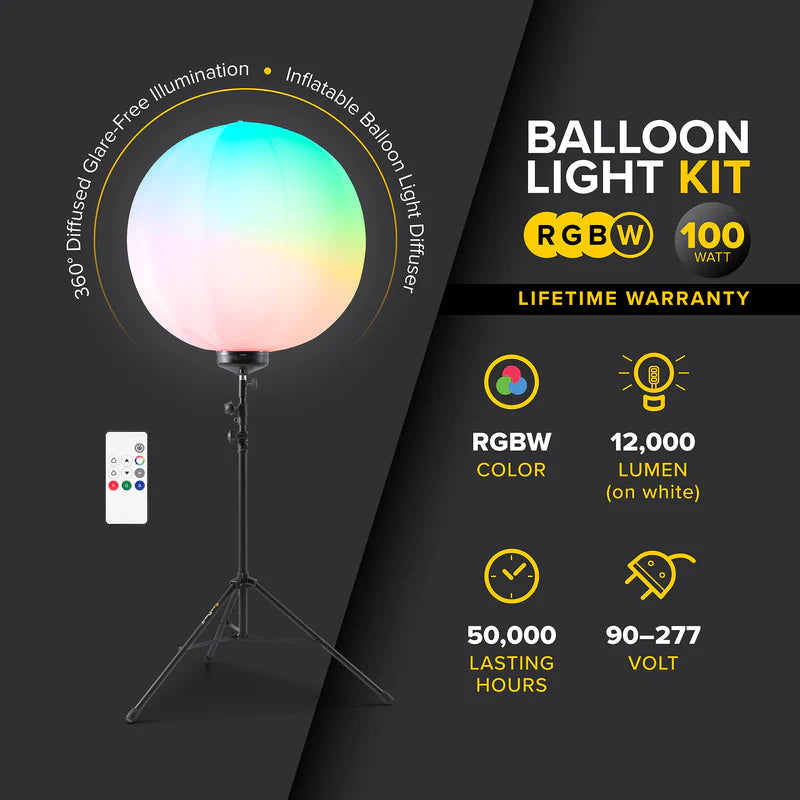 Image showing the features and limited lifetime warranty of the see devil 100W ballon light kit