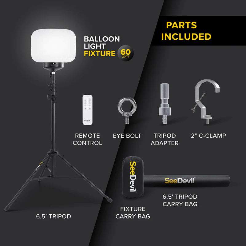 Image showing the parts that are included with the ballon light fixture
