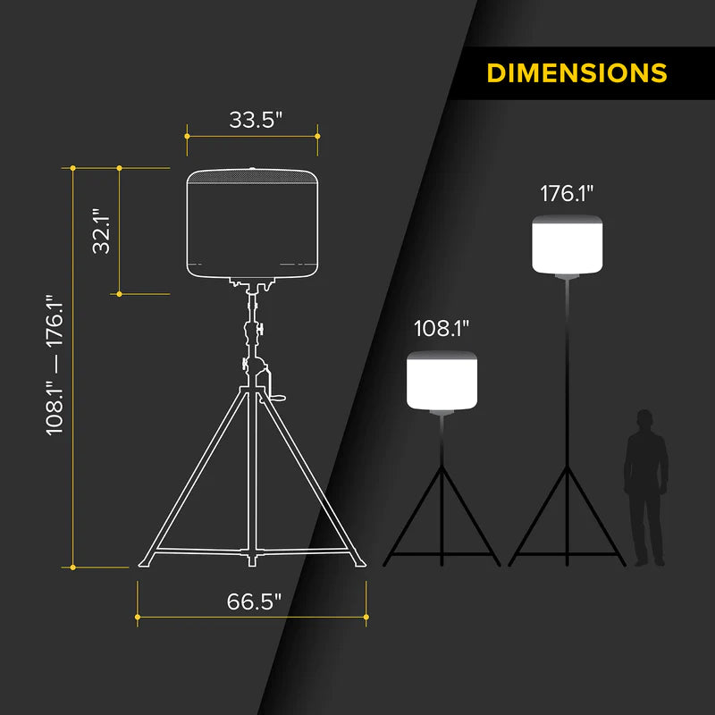 Image showing the height and width of the ballon light kit from seedevil