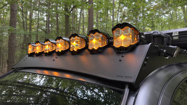 Sherpa LP4 Cutout Wind Fairing with baja lights mounted