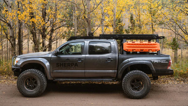Image showing the sherpa pak system bed rack mounted on a toyota tacoma