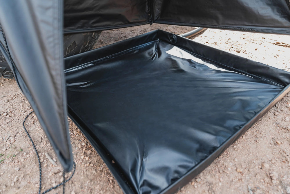 Shower Awning floor mat with drain