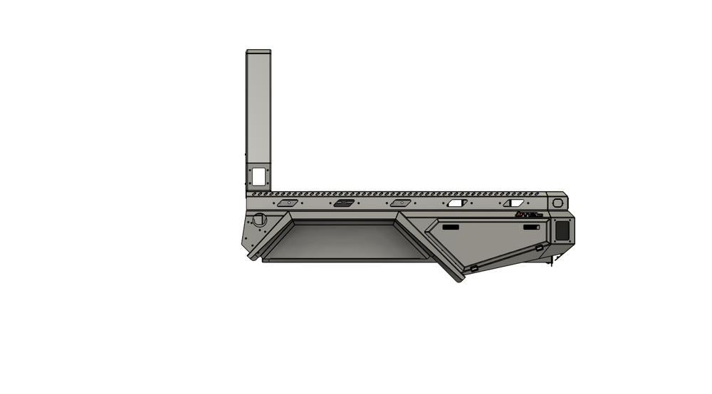 Ute 70 modular tray bed driver side technical drawing