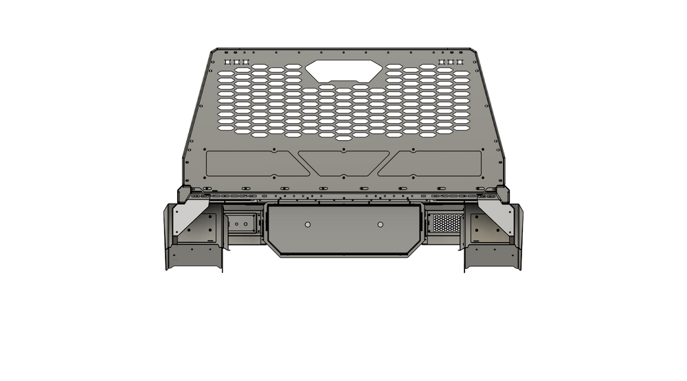 Ute 70 modular tray bed front view technical drawing
