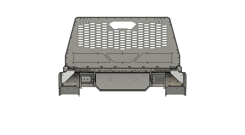 Ute 70 modular tray bed front view technical drawing