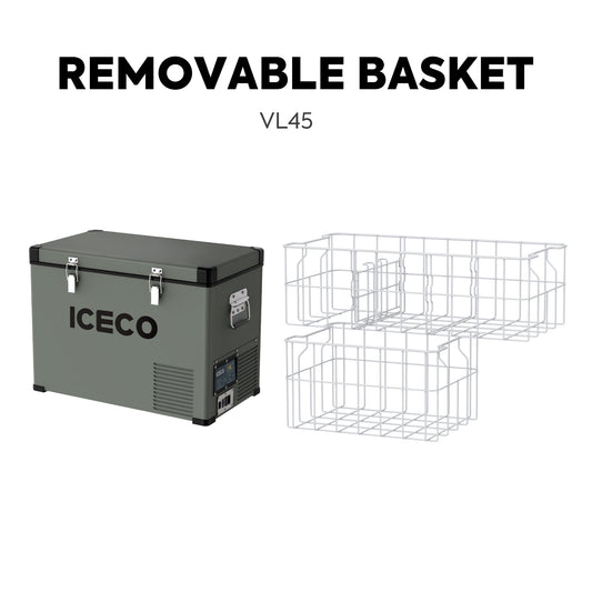 ICECO VL45 olive single zone fridge freezer rear view DC ports