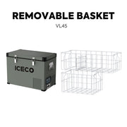 ICECO VL45 olive single zone fridge freezer rear view DC ports