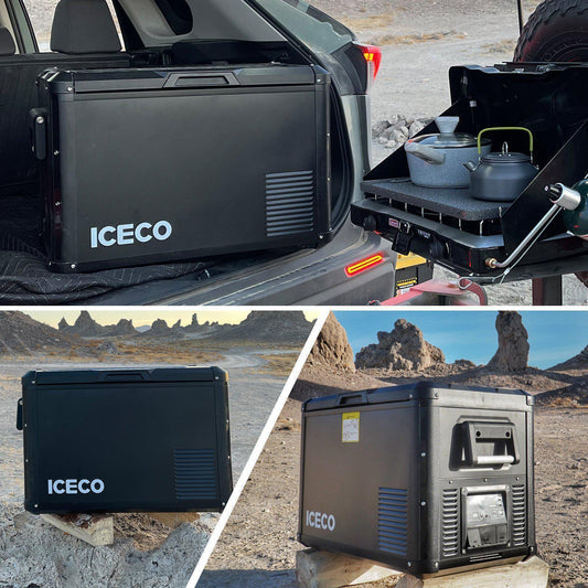 ICECO VL60ProS single zone fridge freezer open with wire basket